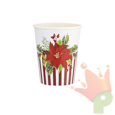 BICCHIERI 250 CC CHRISTMAS FLOWER 8 PZ