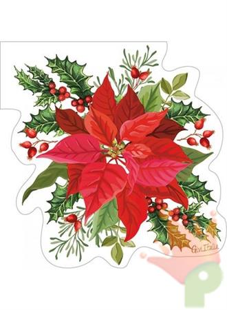 TOVAGLIOLI SAGOMATI CHRISTMAS FLOWER 33X33 CM 16 PZ