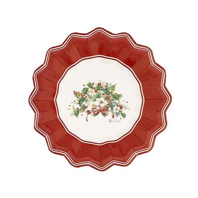 PIATTI FONDI CHRISTMAS TRADITION 24 CM 8 PZ