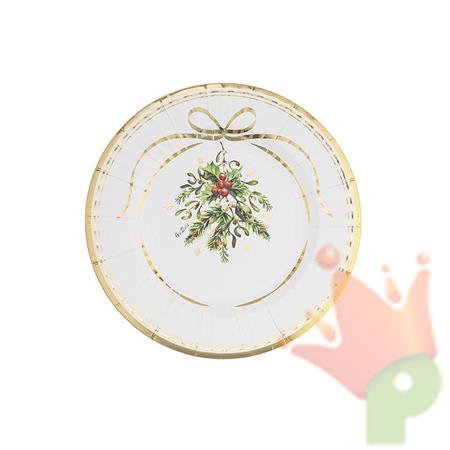 PIATTI MERRY GOLD CHRISTMAS 21 CM 8 PZ