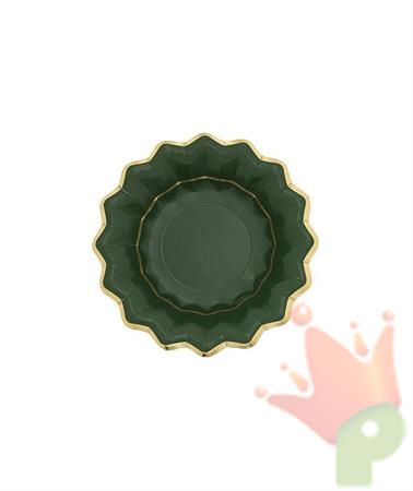 PIATTI FONDI VERDONE CON BORDO ORO 24 CM 8 PZ