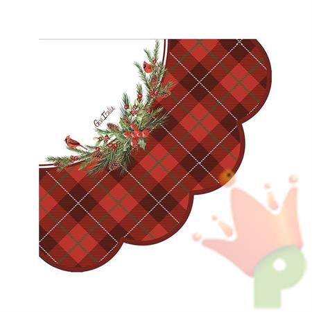 TOVAGLIOLI ROSSI TARTAN SMERLO CUORE 33X33 CM 16 PZ