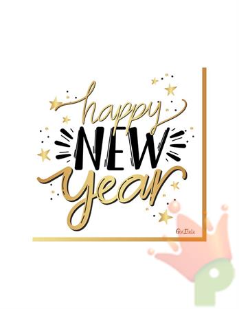 TOVAGLIOLI HAPPY NEW YEAR WHITE 33X33 CM 16 PZ