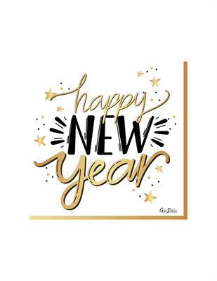 TOVAGLIOLI HAPPY NEW YEAR WHITE 33X33 CM 16 PZ