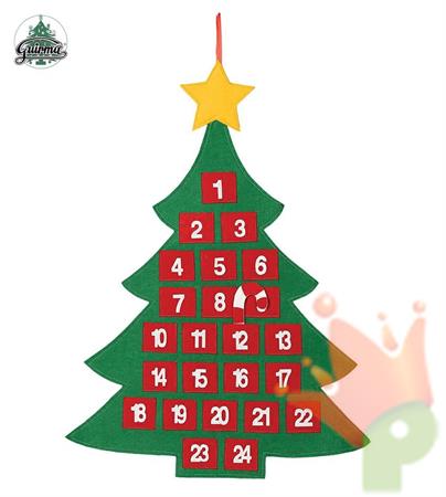 CALENDARIO DELL'AVVENTO A FORMA DI ALBERO 55X70 CM