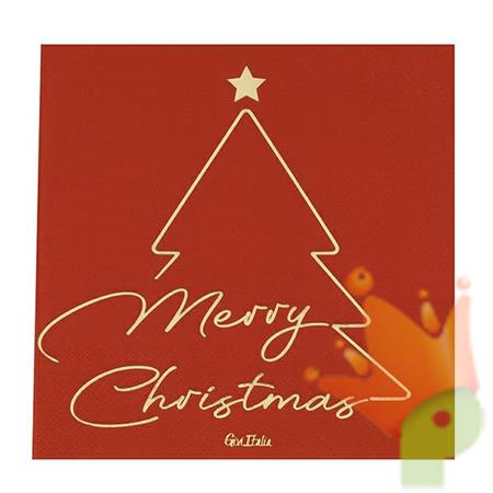TOVAGLIOLI MERRY CHRISTMAS IN RED 3 VELI 33 X 33 16 PZ