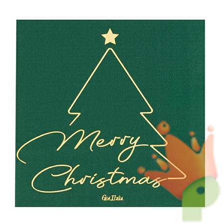 TOVAGLIOLI MERRY CHRISTMAS IN GREEN 3 VELI 33X33 16 PZ