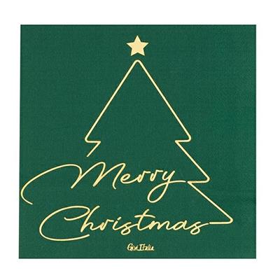 TOVAGLIOLI MERRY CHRISTMAS IN GREEN 3 VELI 33X33 16 PZ