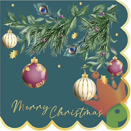 TOVAGLIOLI CHRISTMAS DANDY OTTAN CON SMERLO 33X33 16 PZ