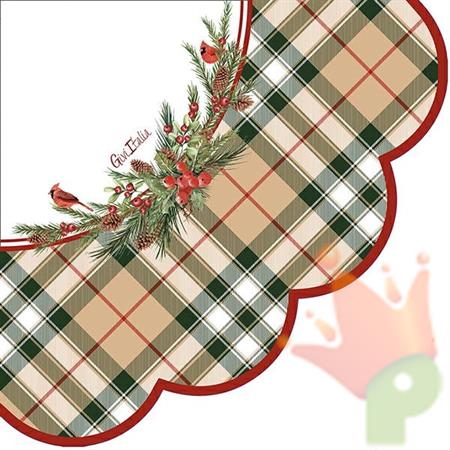 TOVAGLIOLI SCOTTISH CON SMERLO CUORE 33X33 CM 16 PZ