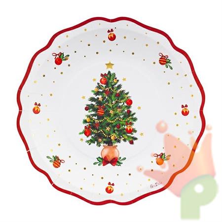 PIATTI IN CARTA CHRISTMAS WISHES 27 CM 8 PZ