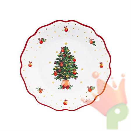 PIATTI IN CARTA CHRISTMAS WISHES 21 CM 8 PZ