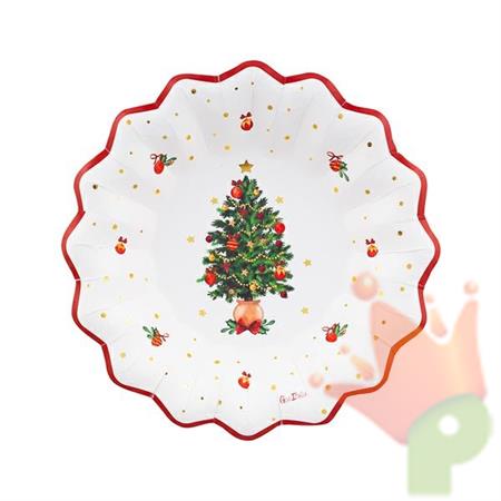 PIATTI FONDI IN CARTA CHRISTMAS WISHES 24 CM 8 PZ