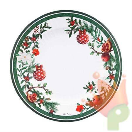 PIATTI IN CARTA MELOGRANO 27 CM 8 PZ