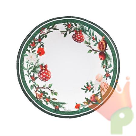 PIATTI FONDI IN CARTA MELOGRANO 24 CM 8 PZ