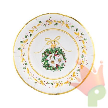 PIATTI FONDI LA MAGIA DEL NATALE 24 CM 8 PZ