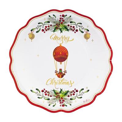 PIATTI IN CARTA CHRISTMAS IN THE AIR 27 CM 8 PZ