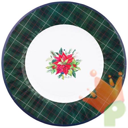 PIATTI 33 CM CHRISTMAS TARTAN 6 PZ 33 CM