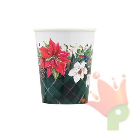 BICCHIERI 250 CC CHRISTMAS TARTAN 8 PZ C