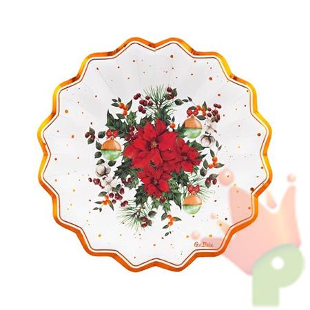 PIATTI FONDI NATALIZI JOIE DE NOEL 24 CM 8 PZ