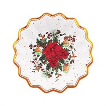 PIATTI FONDI NATALIZI JOIE DE NOEL 24 CM 8 PZ