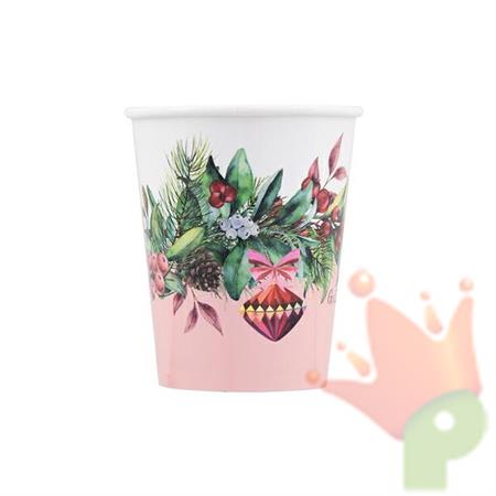 BICCHIERI 250 CC NATALIZI CHERRY CHRISTMAS 8 PZ
