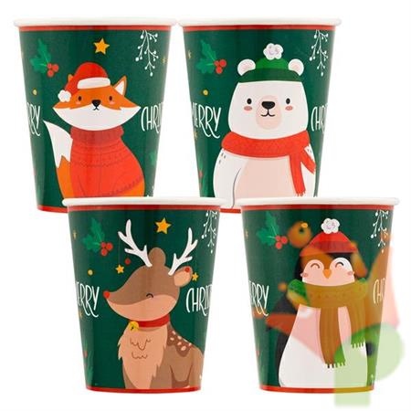 BICCHIERI 250 CC NATAIZI SANTA'S FRIENDS 8 PZ