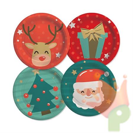 PIATTI FUNNY CHRISTMAS NATALIZI 18CM 8PZ