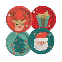 PIATTI FUNNY CHRISTMAS NATALIZI 18CM 8PZ