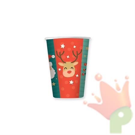 BICCHIERI 200 CC FUNNY CHRISTMAS 8 PZ