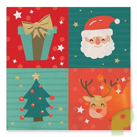 TOVAGLIOLI FUNNY CHRISTMAS 33X33 CM 20 PZ