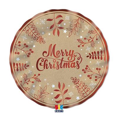 PIATTI NATALIZI KRAFT XMAS 30CM 6PZ