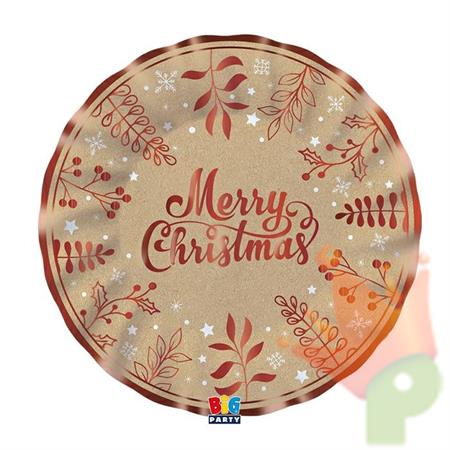 PIATTI NATALIZI IN CARTONCINO KRAFT XMAS 6 PZ 25 CM