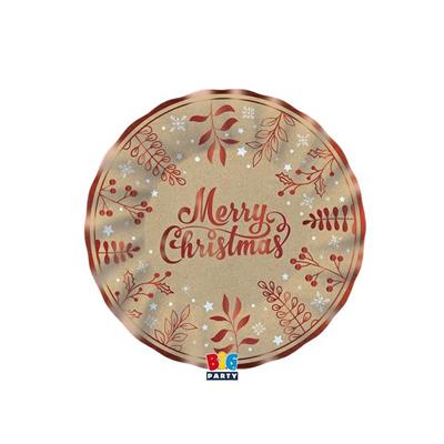 PIATTI NATALIZI KRAFT XMAS 20CM 6PZ