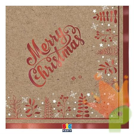 TOVAGLIOLI KRAFT XMAS 33X33 CM 16 PZ
