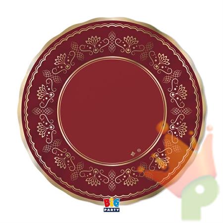 PIATTI NATALIZI ROYAL RED GOLD 6 PZ 30 CM
