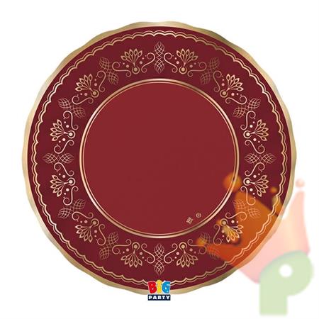 PIATTI NATALIZI ROYAL RED GOLD 6 PZ 25 CM