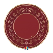 PIATTI NATALIZI ROYAL RED GOLD 6 PZ 25 CM