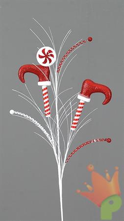 RAMO BIANCO ROSSO CON GAMBE ELFO 86 CM