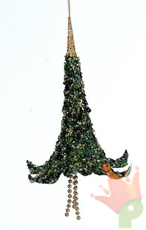 PENDENTE NATALIZIO VERDE ORO 17 CM