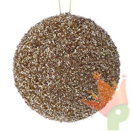 PALLINA DI NATALE CHAMPAGNE GLITTER 12 CM