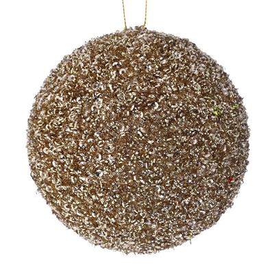 PALLINA DI NATALE CHAMPAGNE GLITTER 12 CM