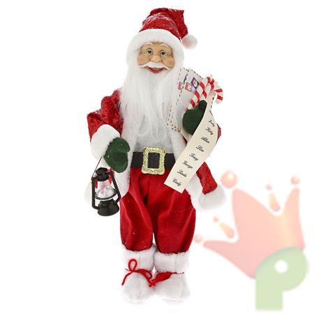 BABBO NATALE IN VELLUTO ROSSO CON ELENCO NOMI 45 CM