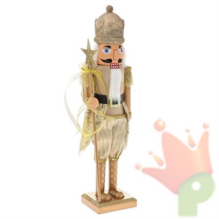 SOLDATINO SCHIACCIANOCI ORO CON SCETTRO 60 CM