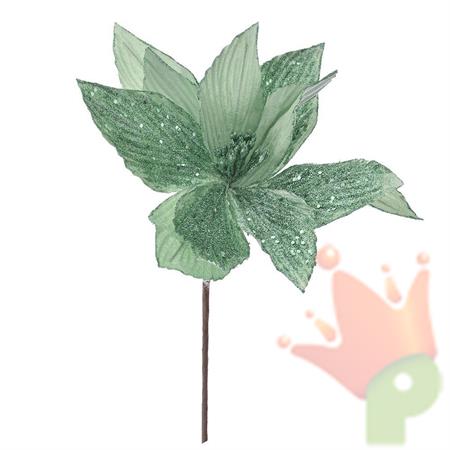 STELLA DI NATALE VERDE MENTA CON GLITTER 30X26 CM