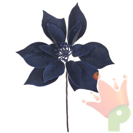 STELLA DI NATALE BLU SCURO CON GLITTER 20 CM