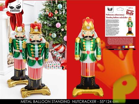 PALLONCINO MYLAR SCHIACCIANOCI CON BASE 55X124 CM