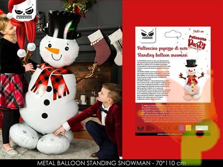PALLONCINO MYLAR NATALIZIO PUPAZZO DI NEVE 70X110 CM