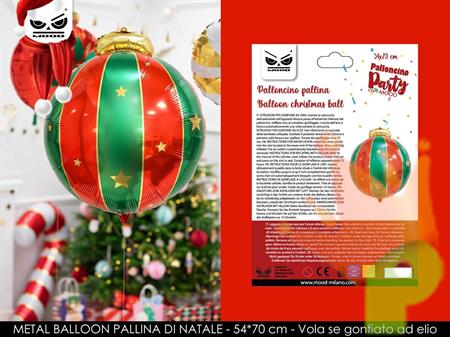 PALLONCINO MYLAR PALLINA NATALIZIA 54X70 CM