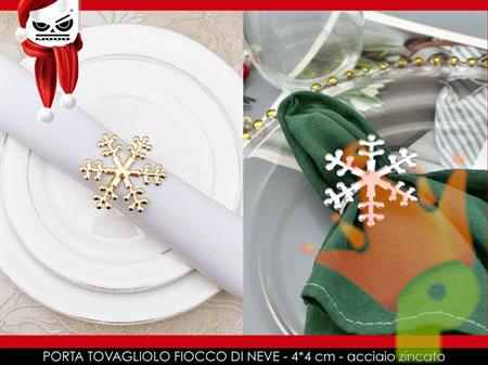 PORTATOVAGLIOLO NATALIZIO FIOCCO DI NEVE IN METALLO 4X4 CM